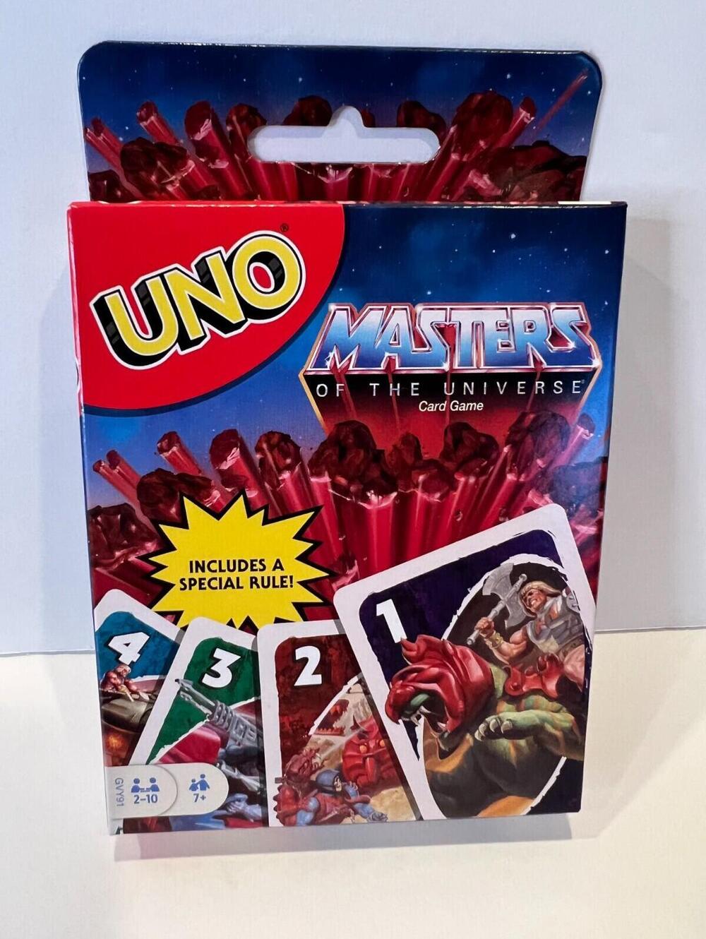 Mattel Uno Masters Of Universe Card Game MOTU GVY91 He-Man Greyskull Rare NIB